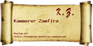 Kammerer Zamfira névjegykártya